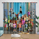 Laden Sie das Bild in den Galerie-Viewer, Roblox Curtains Blackout Window Drapes Kids Room Decoration