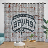 Laden Sie das Bild in den Galerie-Viewer, San Antonio Spurs Curtains Blackout Window Drapes Room Decoration