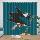 Laden Sie das Bild in den Galerie-Viewer, San Jose Sharks Curtains Blackout Window Drapes Room Decoration