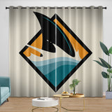 Laden Sie das Bild in den Galerie-Viewer, San Jose Sharks Curtains Blackout Window Drapes Room Decoration