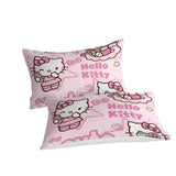Laden Sie das Bild in den Galerie-Viewer, Sanrio Hello Kitty Bettwäsche-Set, Steppdecke, Bettbezug ohne Füllstoff