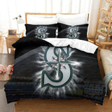 Laden Sie das Bild in den Galerie-Viewer, Seattle Mariners Bedding Set Quilt Cover Without Filler