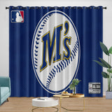 Laden Sie das Bild in den Galerie-Viewer, Seattle Mariners Curtains Blackout Window Drapes Room Decoration