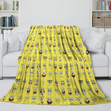 Laden Sie das Bild in den Galerie-Viewer, SpongeBob SquarePants Blanket Pattern Flannel Throw Room Decoration