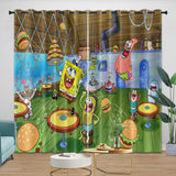 Laden Sie das Bild in den Galerie-Viewer, SpongeBob SquarePants Curtains Blackout Window Drapes Room Decoration