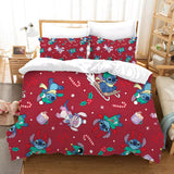 Laden Sie das Bild in den Galerie-Viewer, Stitch Weihnachtsbettwäsche-Set, Muster, Kinderbettbezug ohne Füllstoff