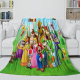 Laden Sie das Bild in den Galerie-Viewer, Super Mario Pattern Blanket Flannel Throw Kids Room Decoration