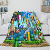 Laden Sie das Bild in den Galerie-Viewer, Super Mario Pattern Blanket Flannel Throw Kids Room Decoration