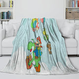 Laden Sie das Bild in den Galerie-Viewer, Super Mario Pattern Blanket Flannel Throw Kids Room Decoration