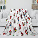 Laden Sie das Bild in den Galerie-Viewer, Super Mario Pattern Blanket Flannel Throw Kids Room Decoration
