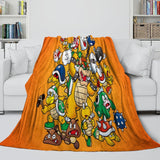 Laden Sie das Bild in den Galerie-Viewer, Super Mario Pattern Blanket Flannel Throw Kids Room Decoration