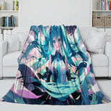 Laden Sie das Bild in den Galerie-Viewer, Vocaloid Miku Hatsune Blanket Flannel Fleece Throw Room Decoration