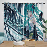 Laden Sie das Bild in den Galerie-Viewer, Vocaloid Miku Hatsune Curtains Blackout Window Drapes