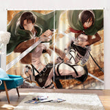 Laden Sie das Bild in den Galerie-Viewer, 2 Panels Attack on Titan Vorhänge Cosplay Verdunkelungsvorhänge