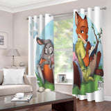 Laden Sie das Bild in den Galerie-Viewer, 2 Paneele Zootopia Vorhänge Verdunkelungsvorhänge für die Raumdekoration