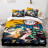 Laden Sie das Bild in den Galerie-Viewer, Anime Demon Slayer Cosplay Bettwäsche-Set UK Quilt Bettbezüge Bett-Sets