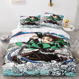 Laden Sie das Bild in den Galerie-Viewer, Anime Demon Slayer Cosplay UK Bettwäsche-Set Quilt Bettbezug Bett-Sets