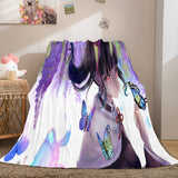 Laden Sie das Bild in den Galerie-Viewer, Anime Demon Slayer Flanell-Fleece-Decke Cosplay Wrap Nickerchen Quilt Decke