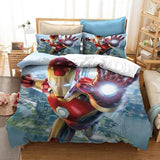 Laden Sie das Bild in den Galerie-Viewer, Avengers Iron Man Captain America Bettwäsche-Set Bettbezug-Bett-Sets