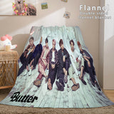 Laden Sie das Bild in den Galerie-Viewer, BTS Butter Bangtan Boys Cosplay Flanell-Fleece-Dunelm-Bettwäsche-Decke