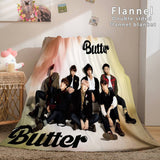 Laden Sie das Bild in den Galerie-Viewer, BTS Butter Bangtan Boys Flanell-Fleece-Decke