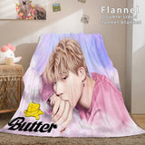 Laden Sie das Bild in den Galerie-Viewer, BTS Butter Bangtan Jungen Flanell-Fleece-Decke Cosplay Dunelm Bettwäsche