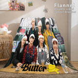 Laden Sie das Bild in den Galerie-Viewer, BTS Butter Bangtan Boys Flanell-Fleece-Decke Dunelm-Bettwäsche-Decke