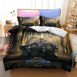 Laden Sie das Bild in den Galerie-Viewer, Black Panther Cosplay Bettwäsche-Set Quilt Bettbezüge Bettwäsche-Sets