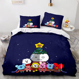 Laden Sie das Bild in den Galerie-Viewer, Cartoon BT21 BTS Bettwäsche-Set Quilt Bettbezug Bettwäsche-Sets