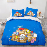 Laden Sie das Bild in den Galerie-Viewer, Cartoon BT21 BTS Bettwäsche-Set Quilt Bettbezug Bettwäsche-Sets