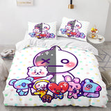 Laden Sie das Bild in den Galerie-Viewer, Cartoon BT21 BTS Butter Bettwäsche-Set Quilt Bettbezug Bettwäsche-Sets