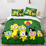 Laden Sie das Bild in den Galerie-Viewer, Cartoon BT21 BTS Butter Bettwäsche-Set Quilt Bettbezug Bettwäsche-Sets