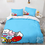 Laden Sie das Bild in den Galerie-Viewer, Cartoon BT21 BTS Butter Bettwäsche-Set Quilt Bettbezüge Bettwäsche-Sets