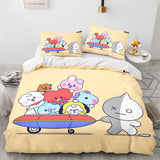 Laden Sie das Bild in den Galerie-Viewer, Cartoon BT21 BTS Butter Bettwäsche-Set Quilt Bettbezüge Bettwäsche-Sets