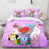 Laden Sie das Bild in den Galerie-Viewer, Cartoon BT21 BTS Butter Bettwäsche-Set Quilt Bettbezüge Bettwäsche-Sets