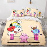 Laden Sie das Bild in den Galerie-Viewer, Cartoon BT21 BTS Butter Bettwäsche-Set Quilt Bettbezüge Bettwäsche-Sets