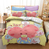 Laden Sie das Bild in den Galerie-Viewer, Cartoon BT21 Cosplay Kinder Bettwäsche Set UK Quilt Bettbezug Bettsets