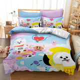 Laden Sie das Bild in den Galerie-Viewer, Cartoon BT21 Cosplay Kinder Bettwäsche Set UK Quilt Bettbezug Bettsets