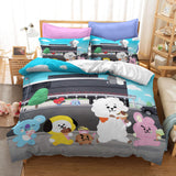 Laden Sie das Bild in den Galerie-Viewer, Cartoon BT21 Cosplay Kinder Bettwäsche Set UK Quilt Bettbezug Bettsets