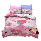 Laden Sie das Bild in den Galerie-Viewer, Cartoon BT21 Cosplay Kinder Bettwäsche Set UK Quilt Bettbezug Bettsets