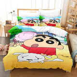 Laden Sie das Bild in den Galerie-Viewer, Cartoon Crayon Shin-chan Bettwäsche-Set UK Quilt Bettbezüge Bett-Sets