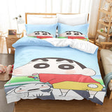 Laden Sie das Bild in den Galerie-Viewer, Cartoon Crayon Shin-chan Bettwäsche-Set UK Quilt Bettbezüge Bett-Sets