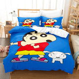 Laden Sie das Bild in den Galerie-Viewer, Cartoon Crayon Shin-chan Bettwäsche-Set UK Quilt Bettbezüge Bett-Sets