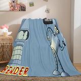 Laden Sie das Bild in den Galerie-Viewer, Cartoon Futurama Cosplay Flanell-Fleece-Decke Überwurf-Bettwäsche-Decke