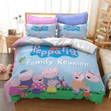 Laden Sie das Bild in den Galerie-Viewer, Cartoon Peppa Pig Cosplay Kinder Bettwäsche Set Quilt Bettbezüge Bettsets