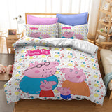 Laden Sie das Bild in den Galerie-Viewer, Cartoon Peppa Pig Cosplay Kinder Bettwäsche Set Quilt Bettbezüge Bettsets