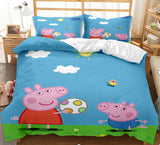 Laden Sie das Bild in den Galerie-Viewer, Cartoon Peppa Pig Cosplay Kinder Bettwäsche Set Quilt Bettbezüge Bettsets
