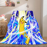 Laden Sie das Bild in den Galerie-Viewer, Cartoon Pokemon Pikachu Flanell Fleece Decke Überwurf Cosplay Decken