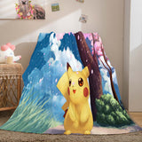 Laden Sie das Bild in den Galerie-Viewer, Cartoon Pokemon Pikachu Flanell Fleece Decke Überwurf Cosplay Decken