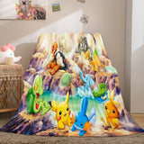 Laden Sie das Bild in den Galerie-Viewer, Cartoon Pokemon Pikachu Flanell Fleece Decke Überwurf Cosplay Decken